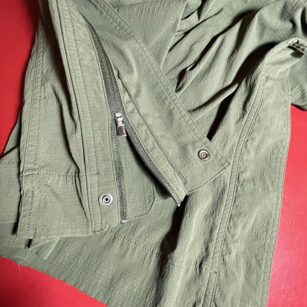 Athleta Trekkie Ripstop High Rise Parachute Pants 10P Olive Green Nylon Stretch - Picture 8 of 11